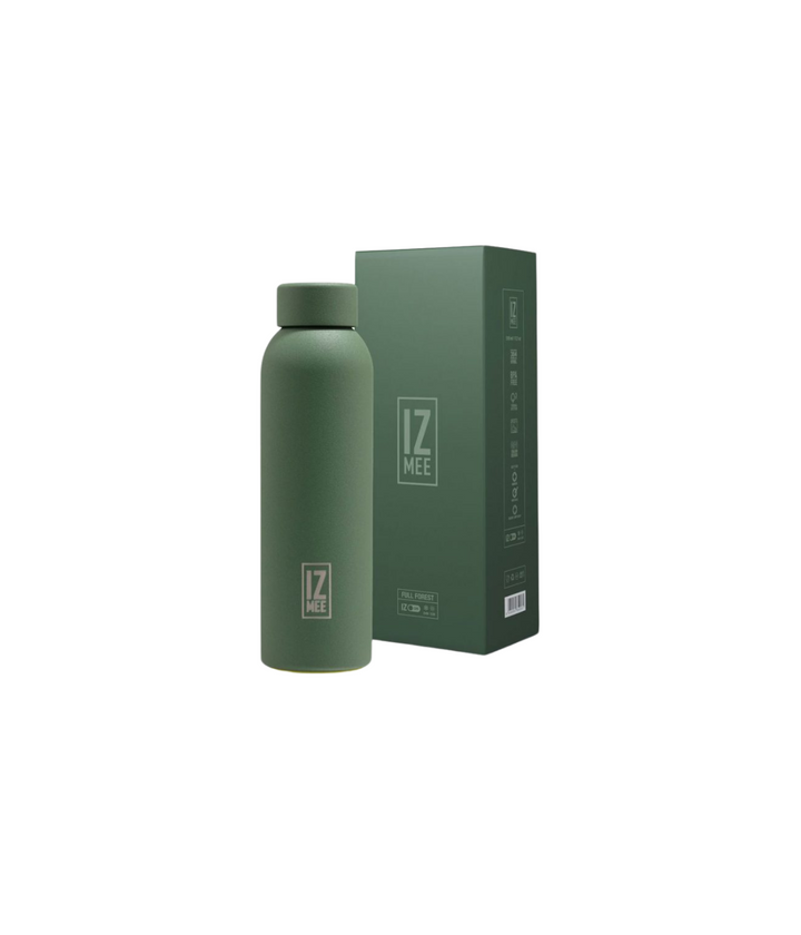 Borraccia non termica Izmee da 550 ml con finitura materica, colore verde con confezione