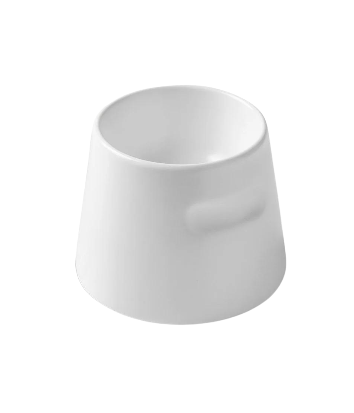 Ciotola ergonomica alta per gatti in porcellana colore bianco su sfondo bianco 