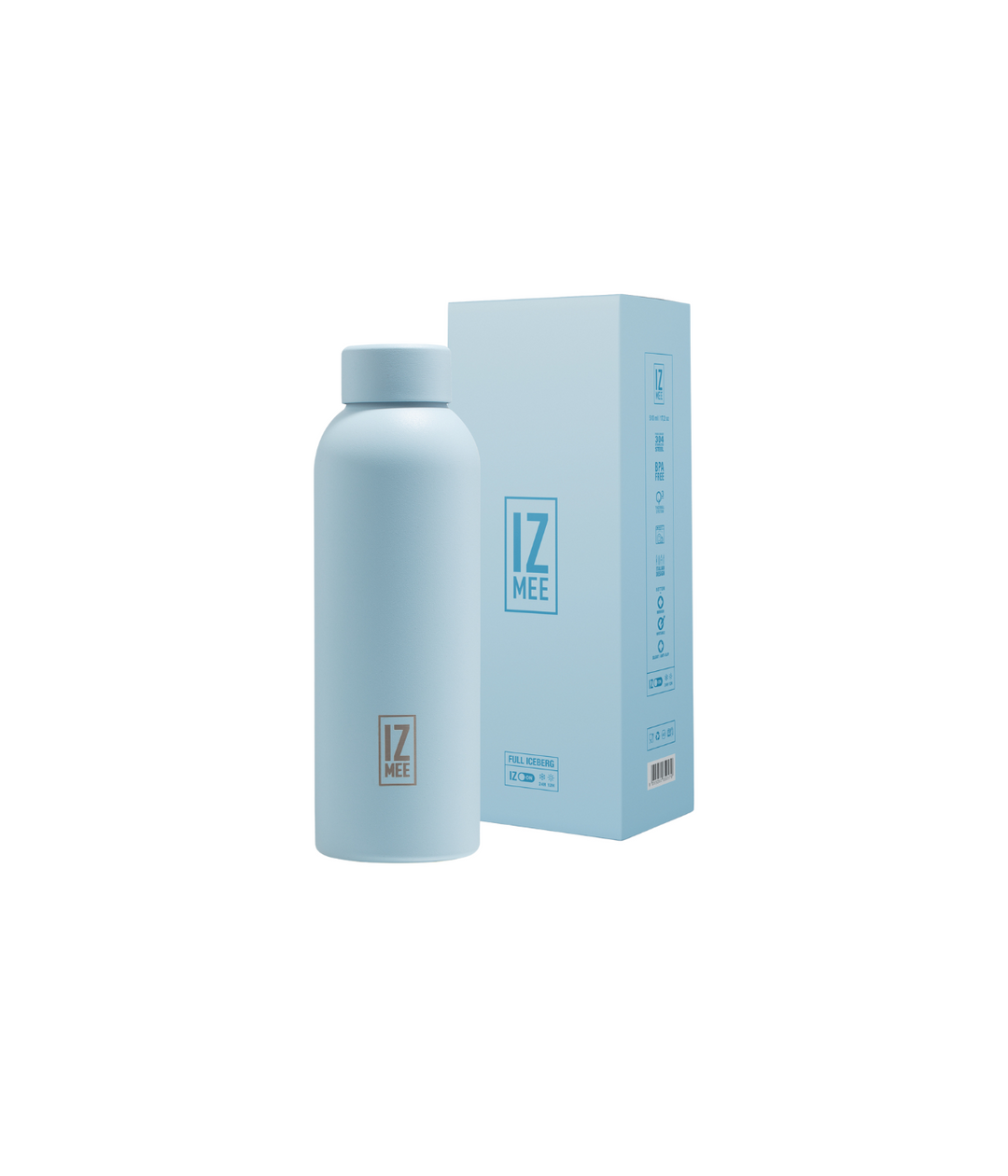 Borraccia Izmee Termica 510 ml, azzurra con confezione