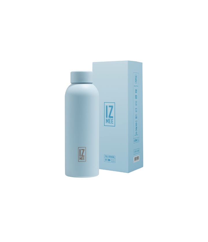 Borraccia Izmee Termica 510 ml, azzurra con confezione
