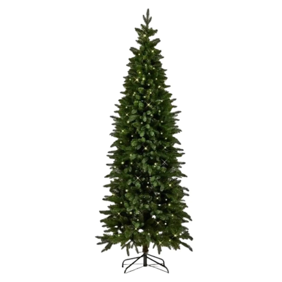 Albero di Natale Pino Luxury New Slim EDG alto 180 cm con 2000 LED integrati e diametro 100 cm e alto 210 cm con diametro 110 cm e luci LED integrate
