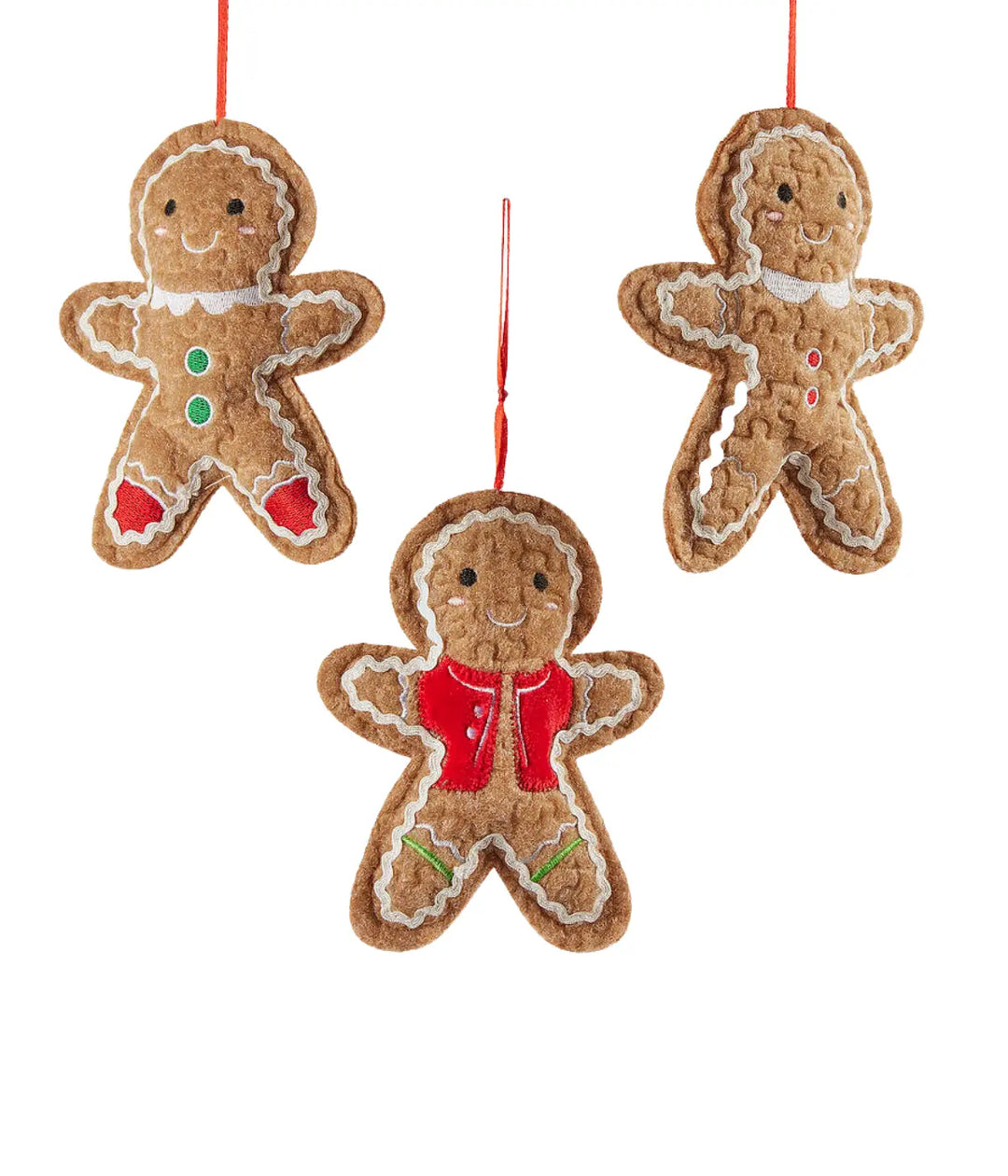 Set of Three Marzipan Biscuit Tree Decorations H 15 cm