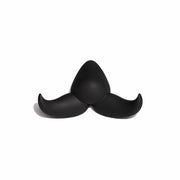 Appendiabiti Baffo di Slide nero. Rappresentati un naso con i baffi sui quali si possono appendere gli abiti. Sfondo bianco