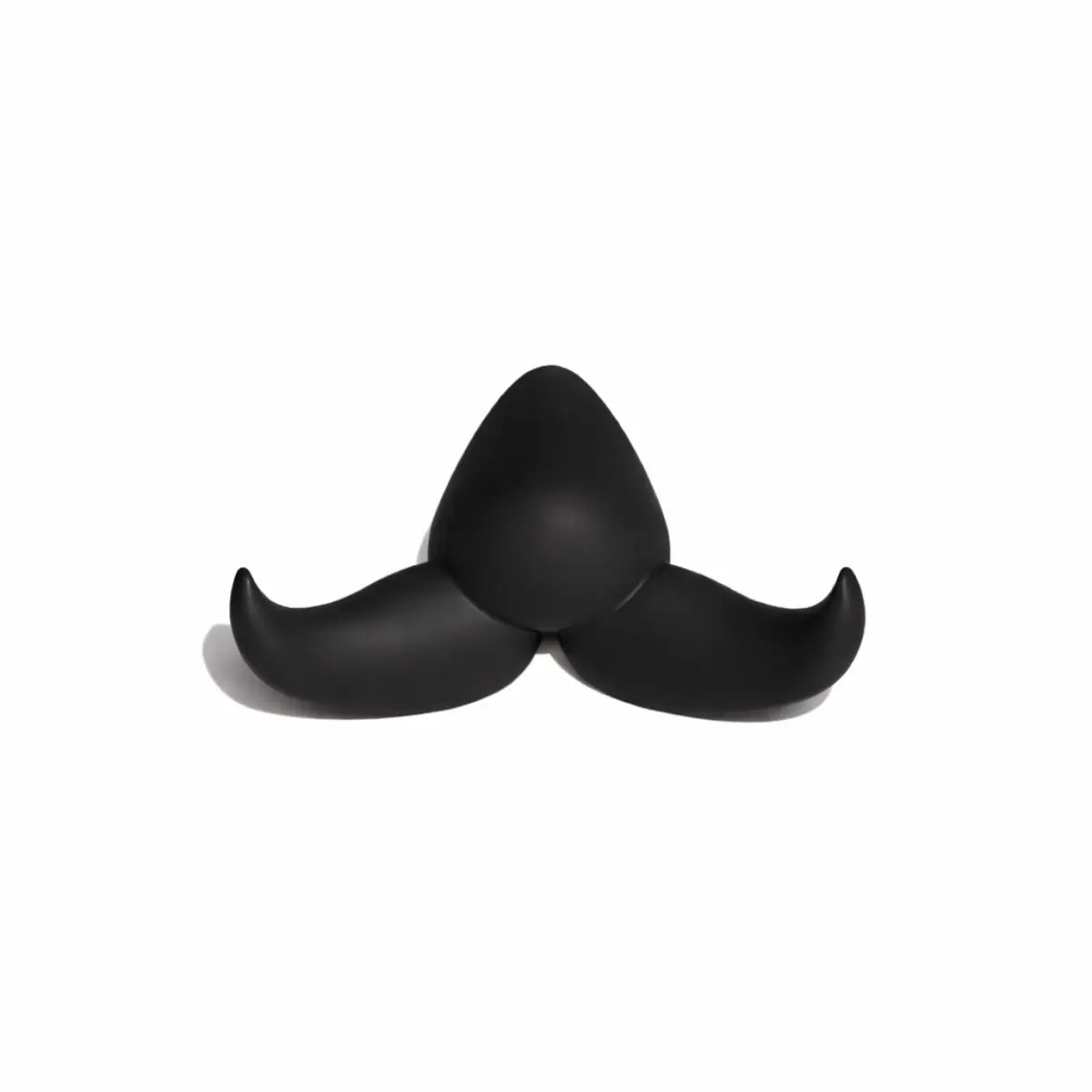 Appendiabiti Baffo di Slide nero. Rappresentati un naso con i baffi sui quali si possono appendere gli abiti. Sfondo bianco