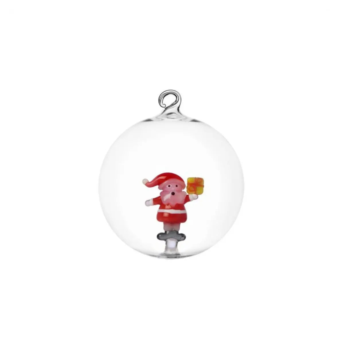 Palla di Natale Ichendorf Babbo Natale con Regalo Giallo Christmas Tales