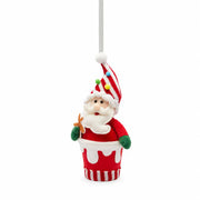 Decorazione natalizia Babbo Natale EDG verde e rosso H 21 cm