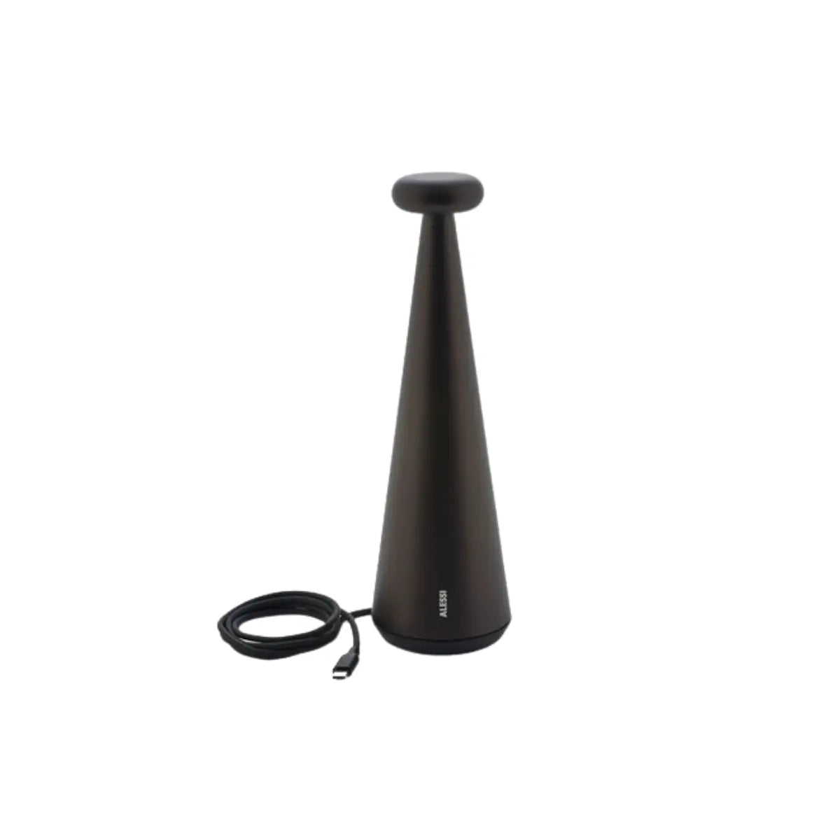 Lampada da tavolo marrone scuro con cavetto per la ricarica