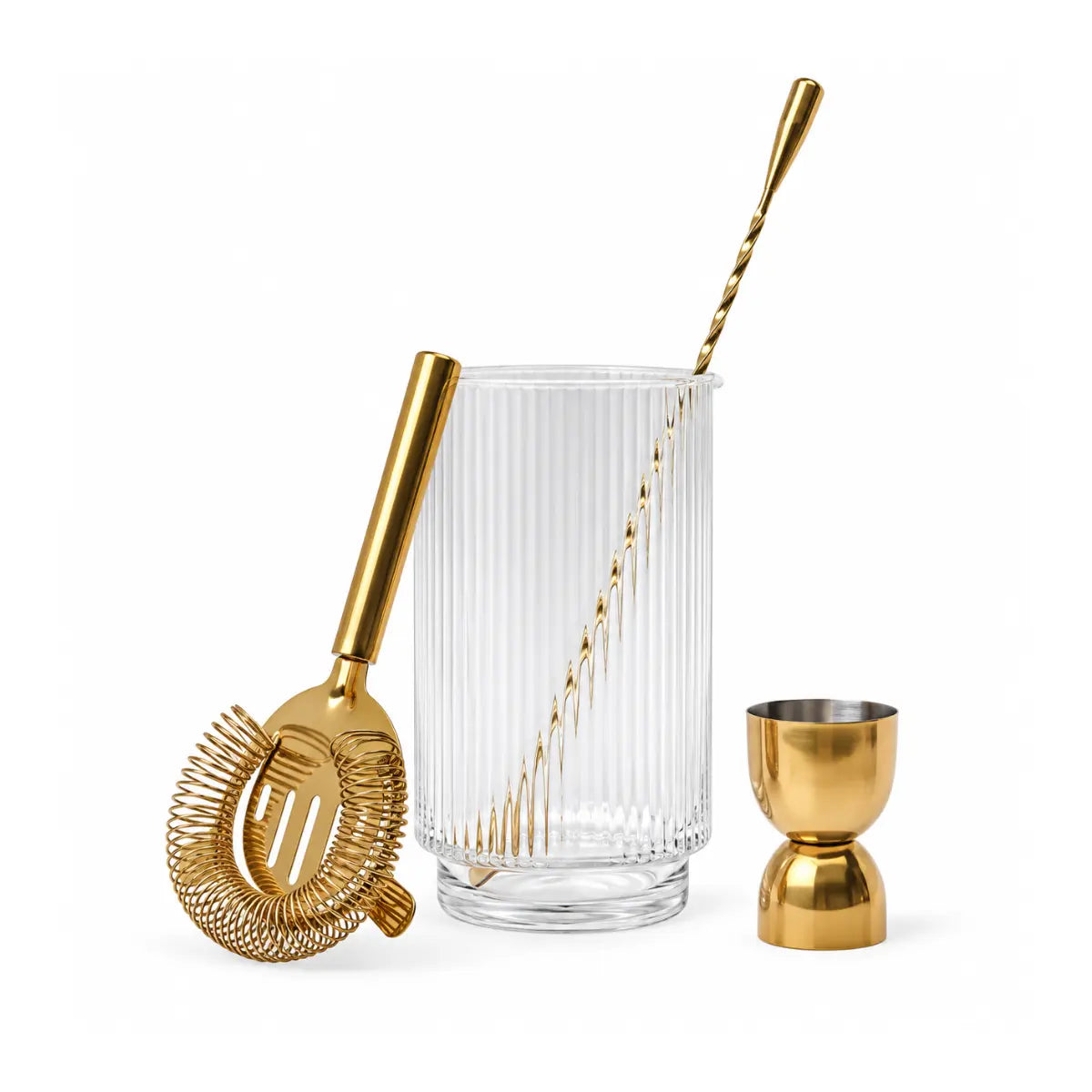 Bertie Barware Set con accessori da cocktail dorati