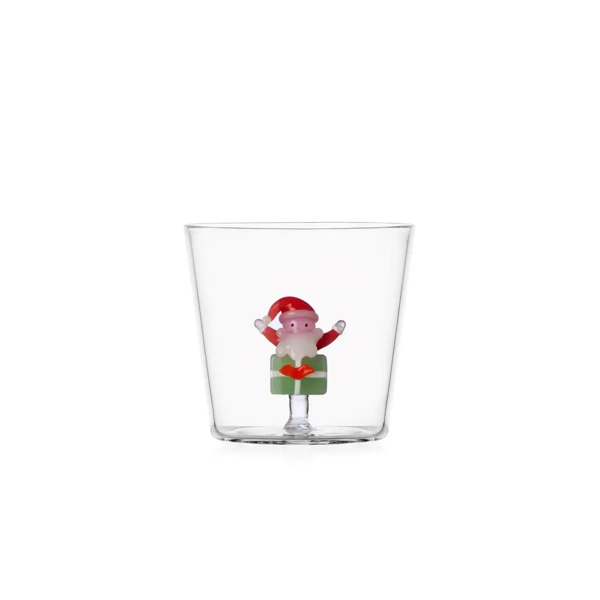 Bicchiere Christmas Tales Ichendorf con Babbo Natale su Regalo Verde