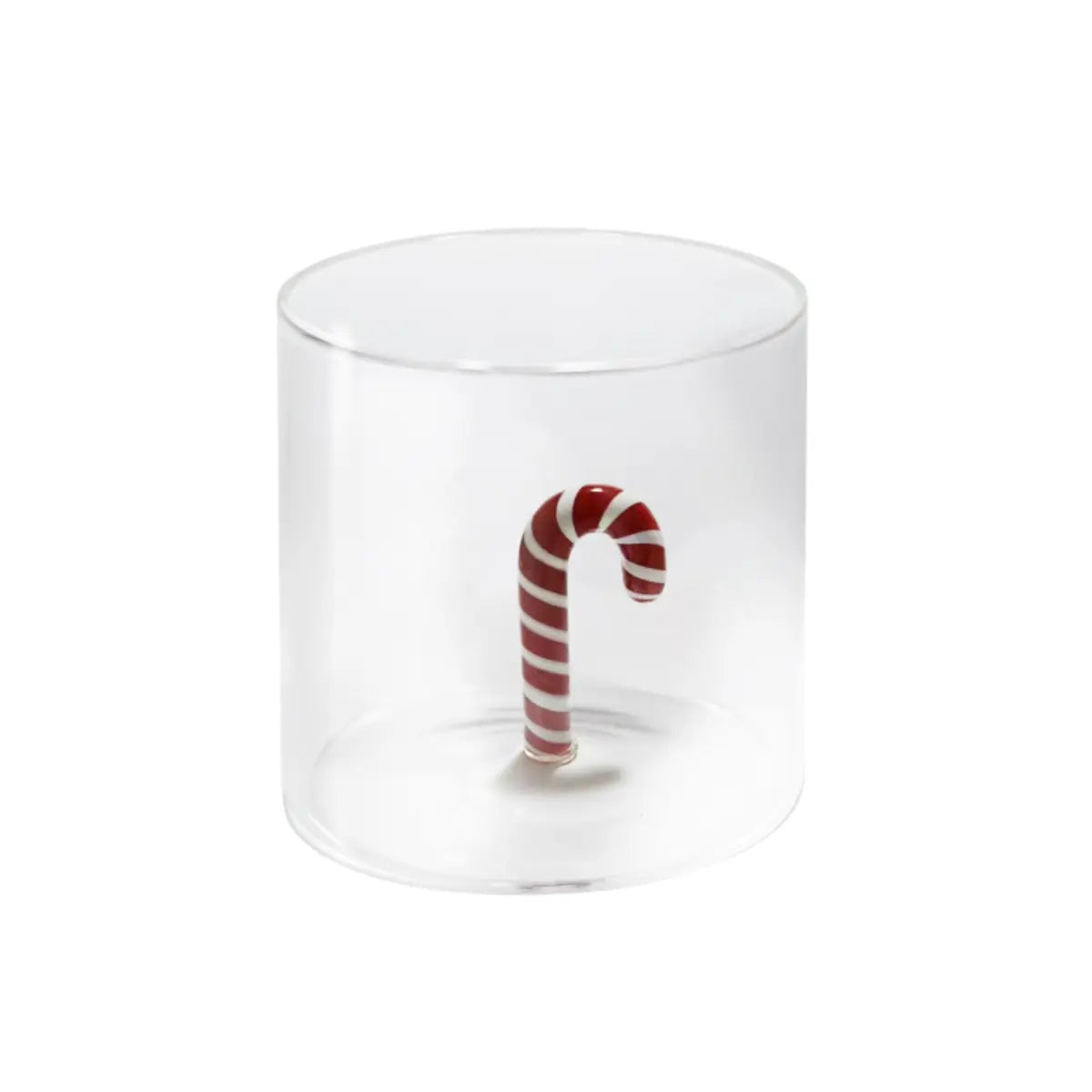 Bicchiere La Magia del Natale con bastoncino di zucchero in vetro soffiato – WD Lifestyle