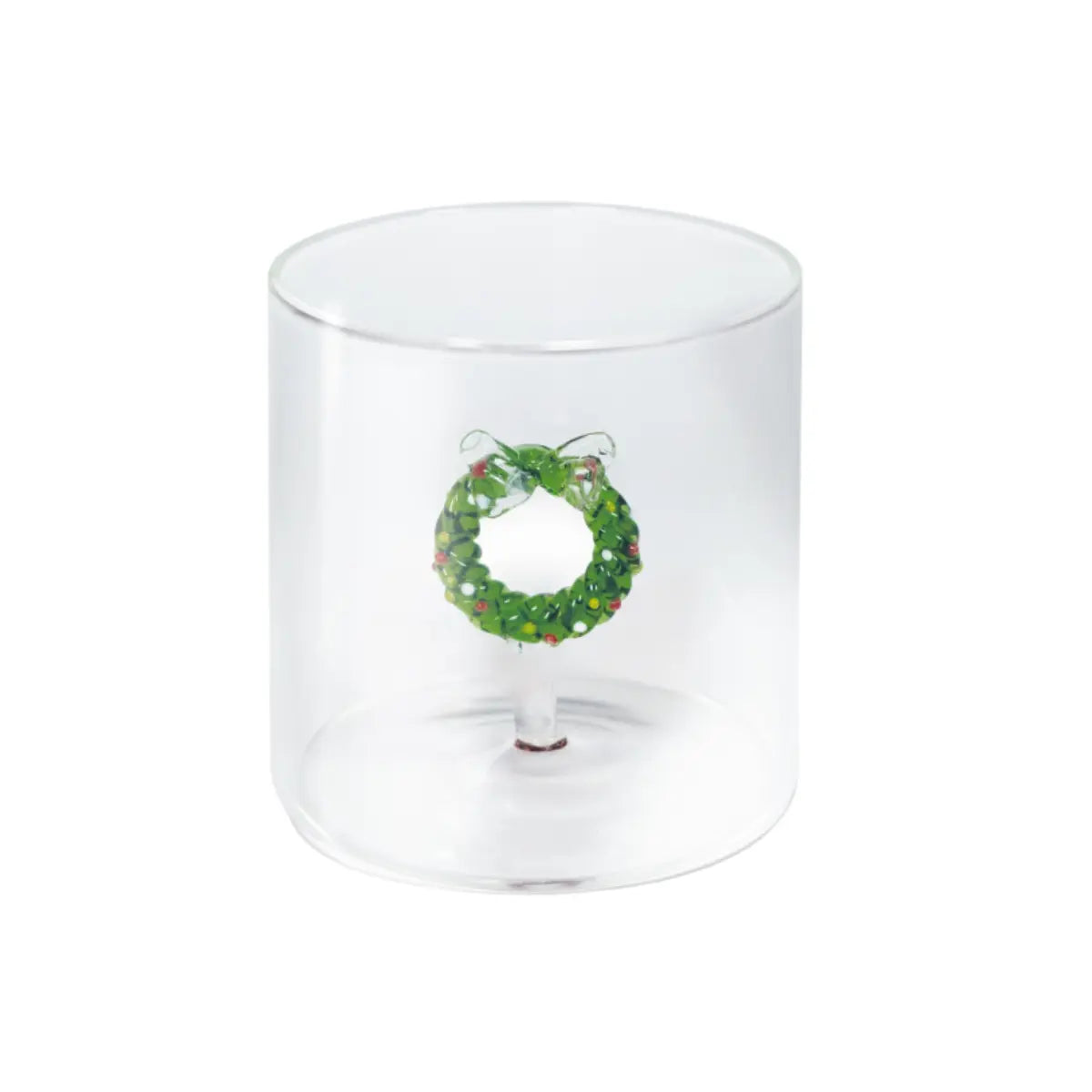Bicchiere La Magia del Natale con ghirlanda natalizia in vetro soffiato – WD Lifestyle