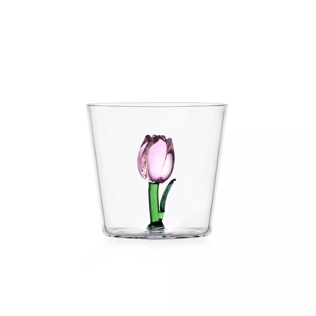 Bicchiere della collezione Botanica di Ichendorf nella variante con il tulipano rosa