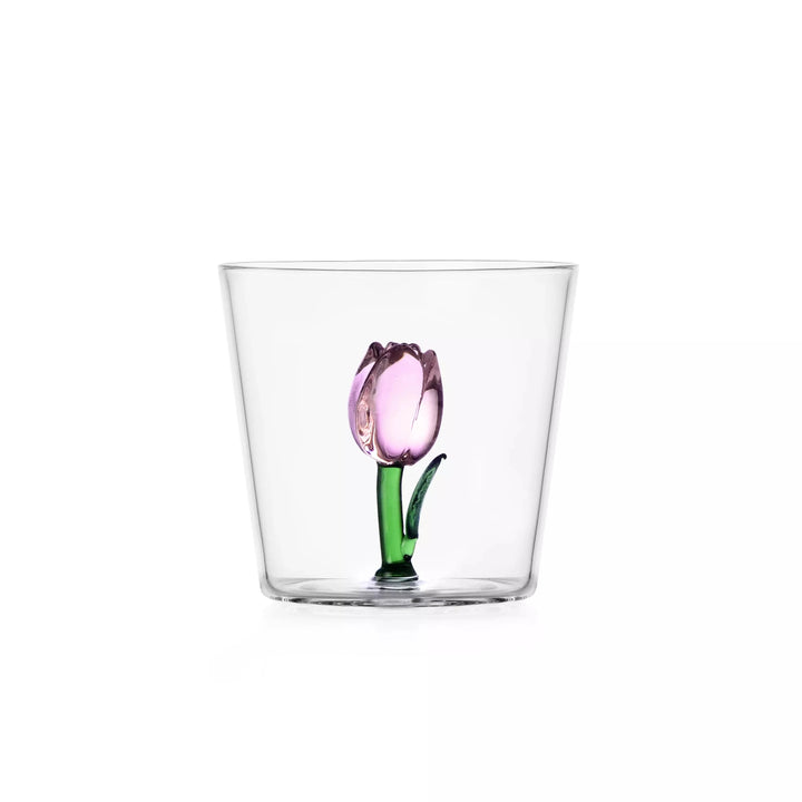 Bicchiere della collezione Botanica di Ichendorf nella variante con il tulipano rosa