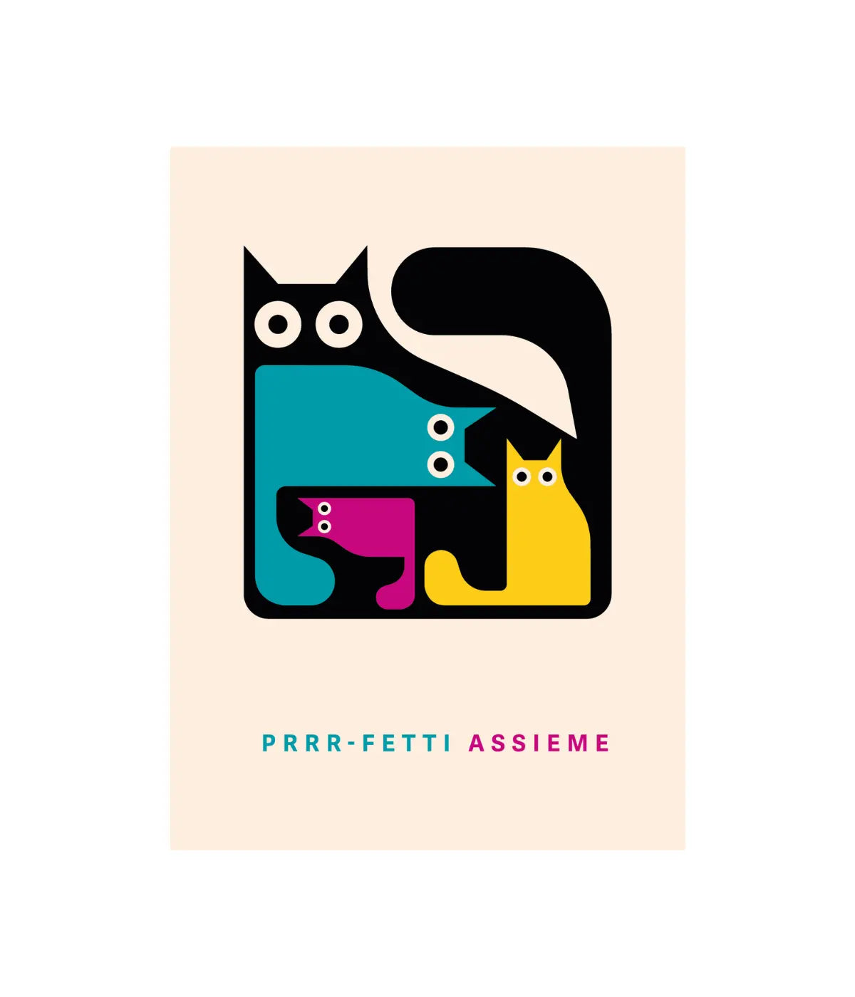 Biglietto di auguri con gatto gotico, 145 x 145 mm Biglietto di auguri con gatto gotico, 145 x 145 mm