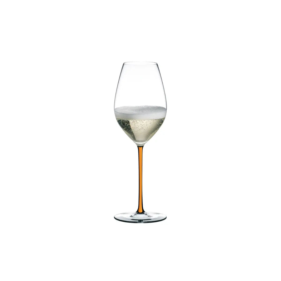 Calice per champagne con stelo arancione