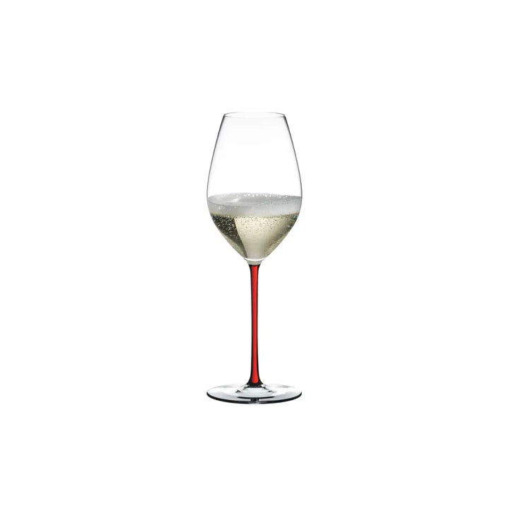 Calice per champagne con stelo rosso