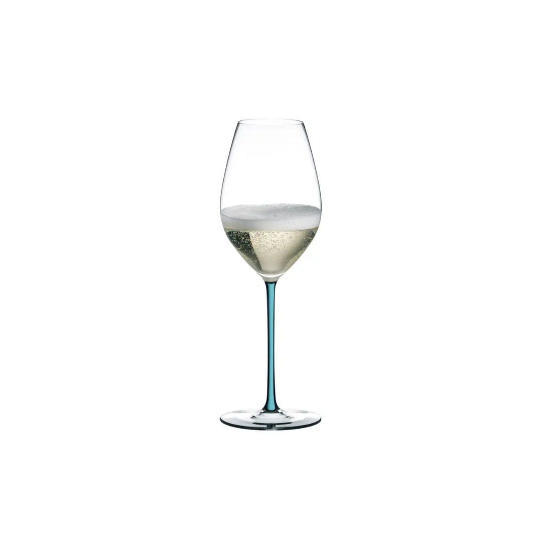 Calice per champagne con stelo turchese