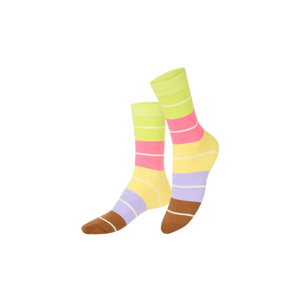 Esempio di calzini che trovi dentro la scatola. Colori pastello che ricordano i Macaron