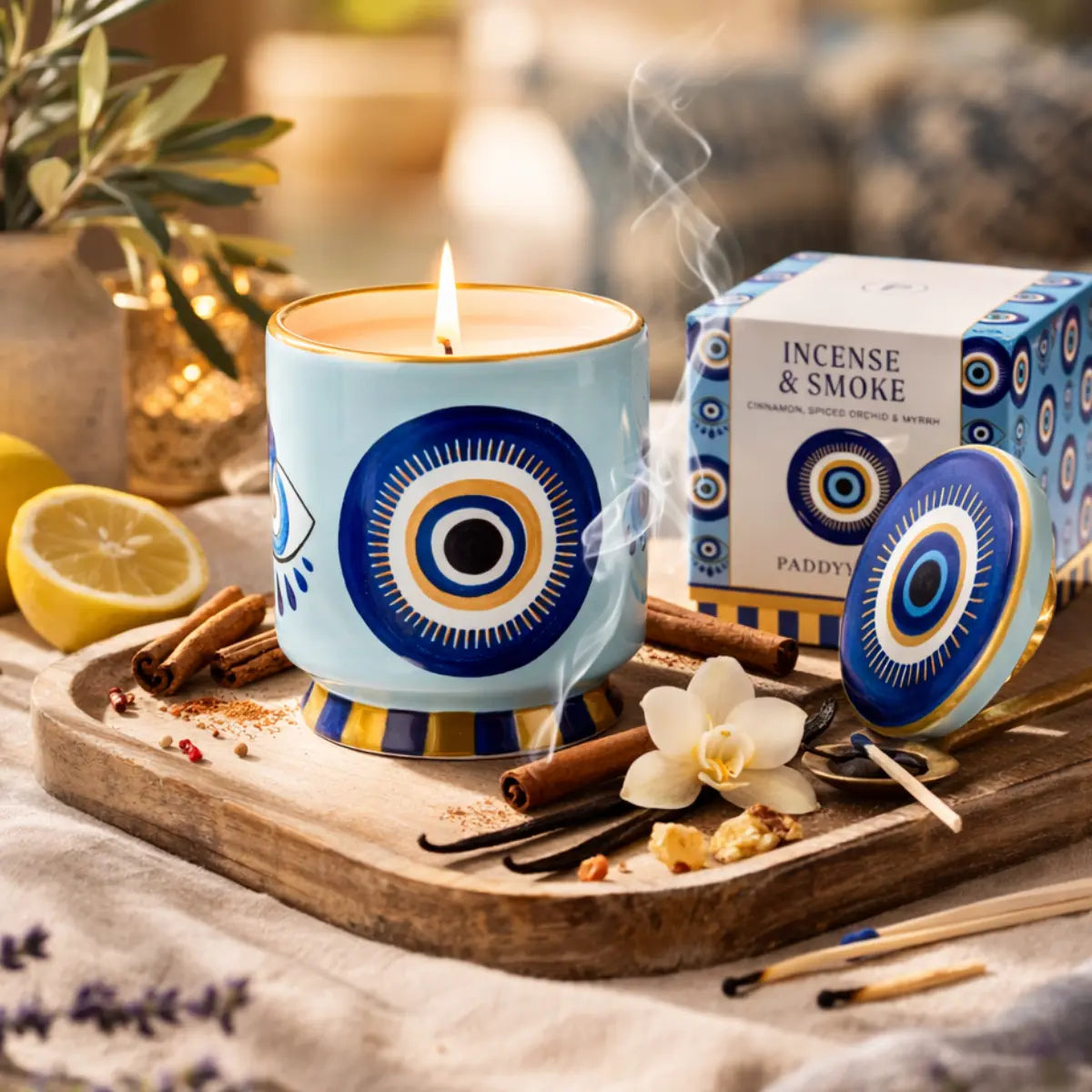 Candela accesa, oltre che rilasciare un ottimo profumo nell'ambiente, diventa anche un accessorio d'arredo.