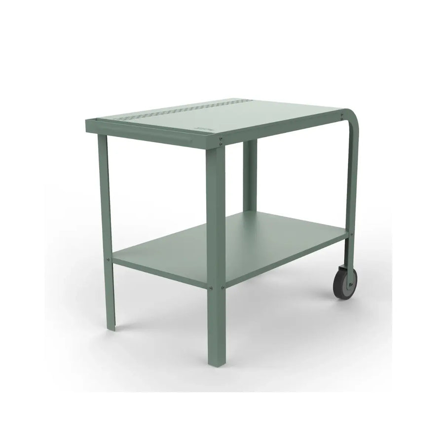 Carrello da servizio con due ruote color Eucalipto