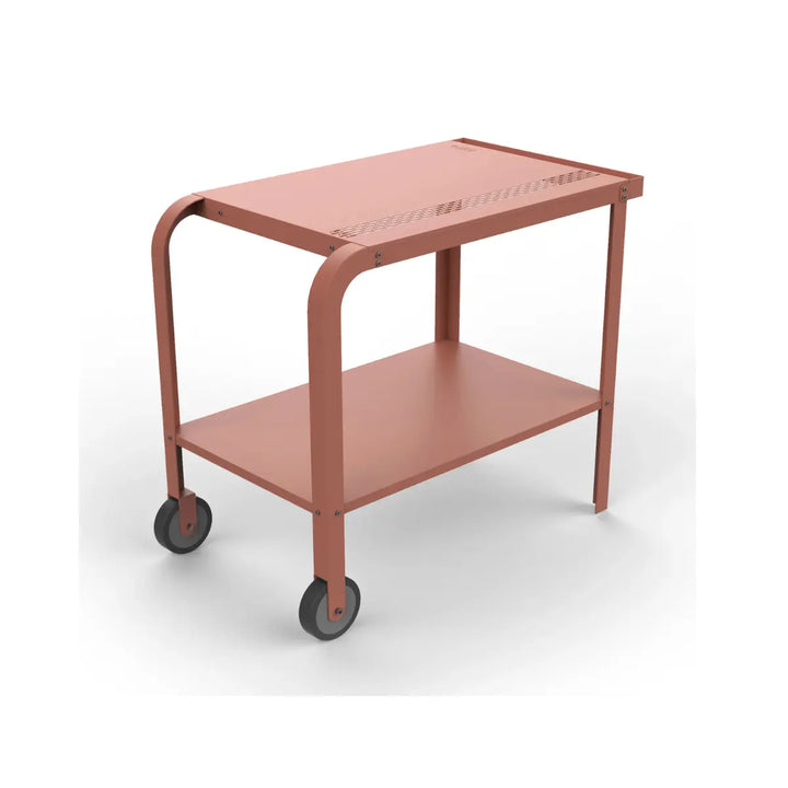 Carrello color terracotta con due ruote profilo
