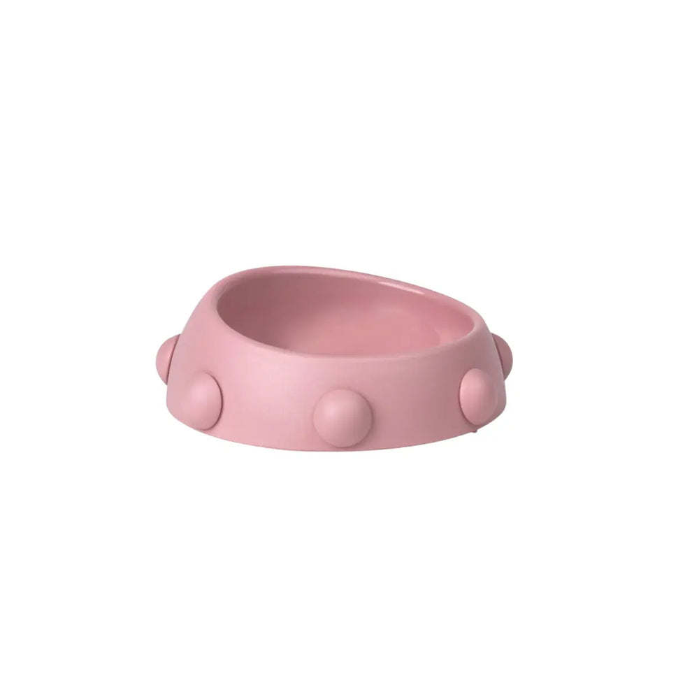 Ciotola per cani piccoli e gatti rosa con le borchie rosa per cibo e acqua