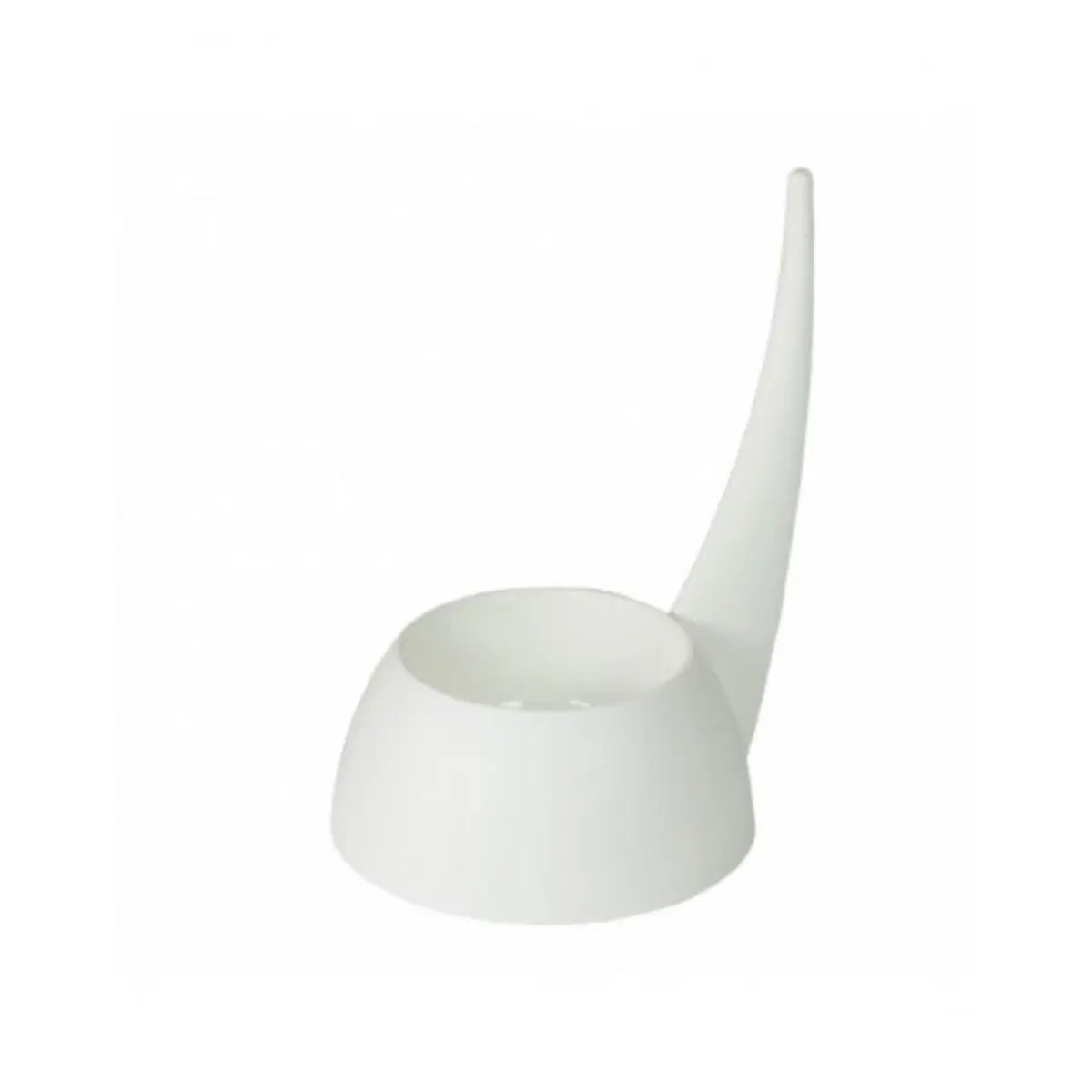 Ciotola bianca per cani con coda per una facile presa. Antiscivolo e lavabile in lavastoviglie.