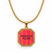 Collana Prosecco Please con ciondolo placcato oro 18K