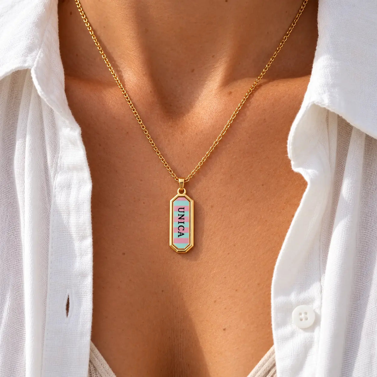 Collana con Scritta Placcata Oro 18K