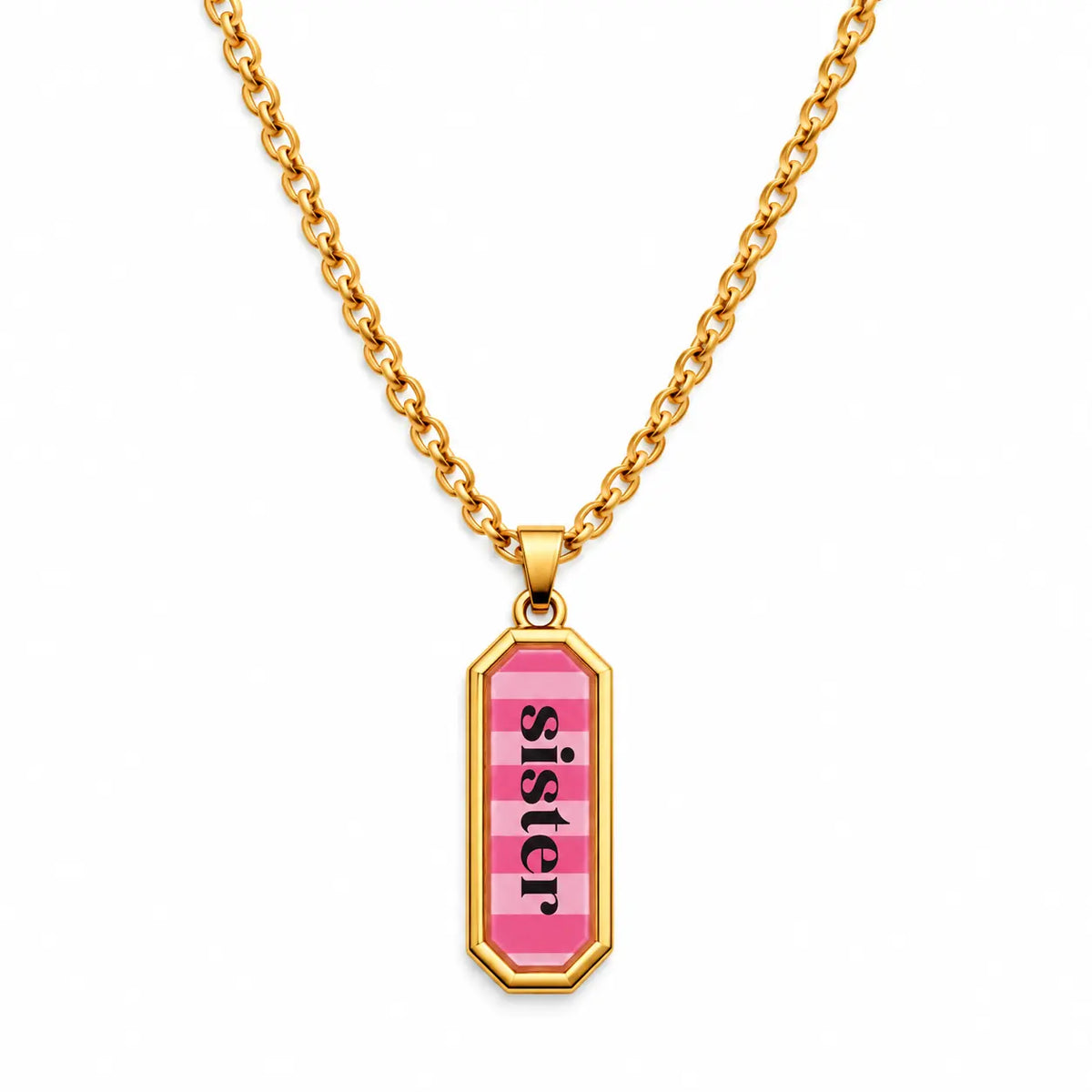 Collana con scritta Sister placcata oro 18K
