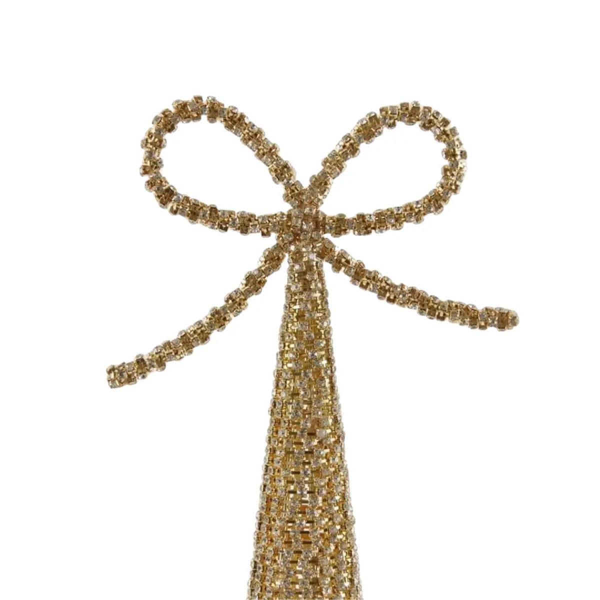 Dettaglio del cono decorativo in oro e del suo fiocco brillante