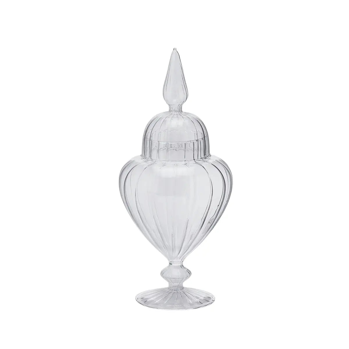 Coppa porta confetti, dolci e caramelle in vetro trasparente con coperchio