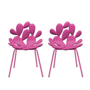 Due sedie fucsia con una struttura particolare che ricorda il fico d'india