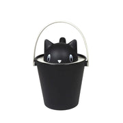 Porta crocchette con gatto nero per gatti e dettagli grigi 