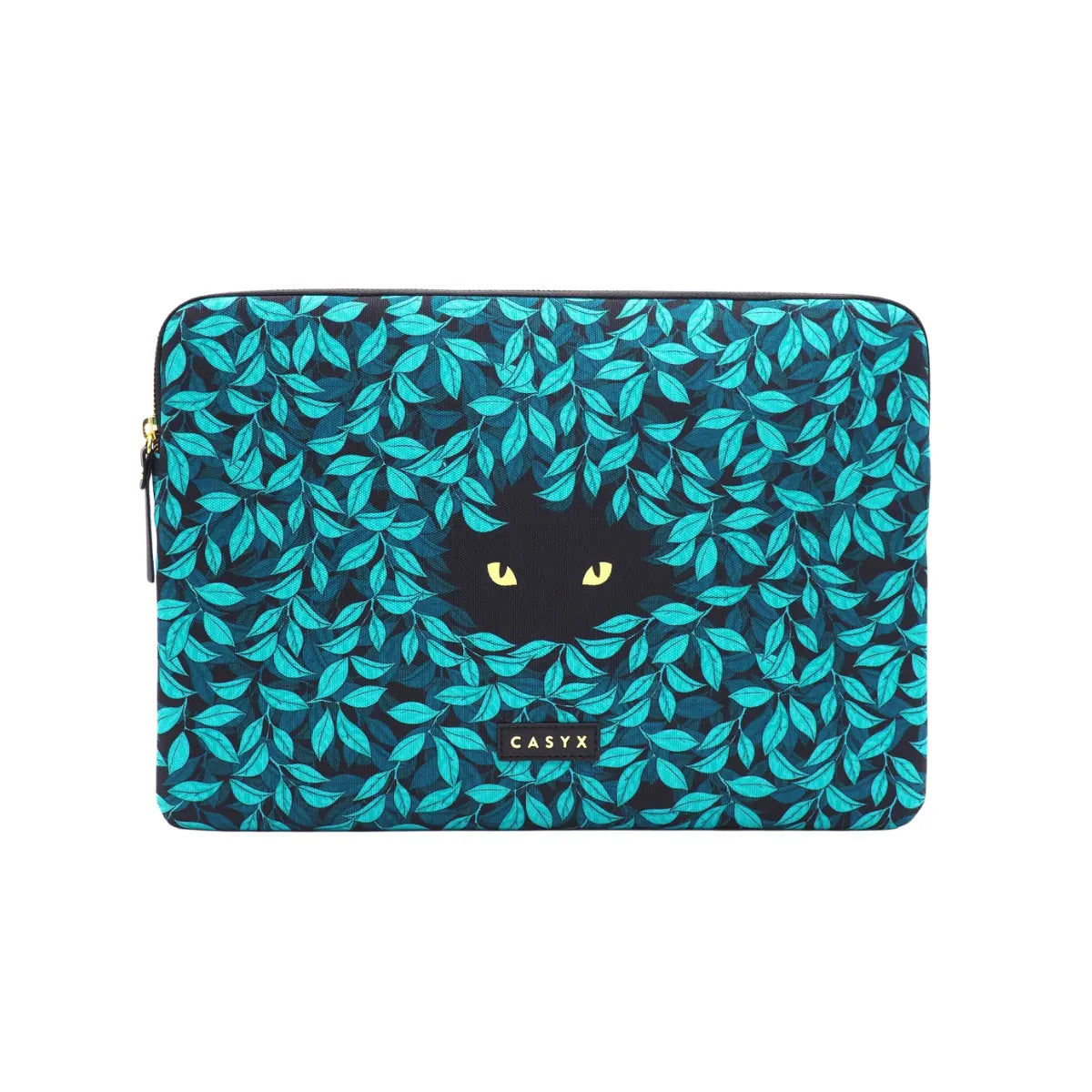 Custodia per laptop con gatto nero, con cerniera nera impermeabile e anti macchia 