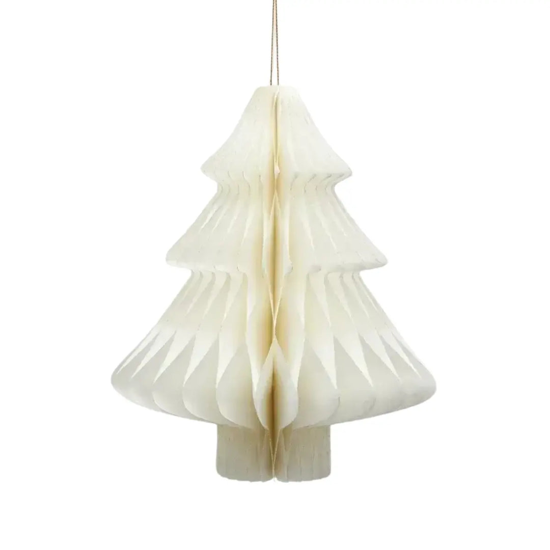 Decoro natalizio  a forma di albero di Natale bianco da appoggio ma anche appeso