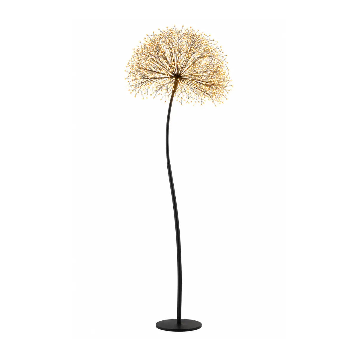 Decoro Tarassaco Rich EDG con struttura nera e luci MicroLED