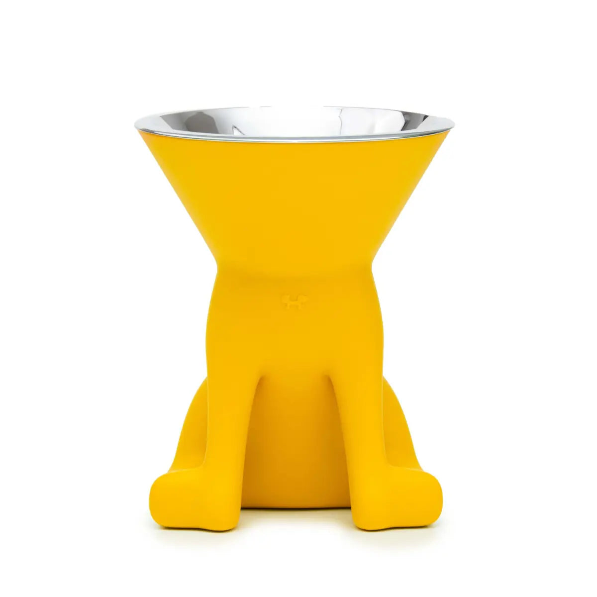 Ciotola rialzata gialla per cani Elizabeth per taglie medie e grandi a forma di cane con ciotola in acciaio 