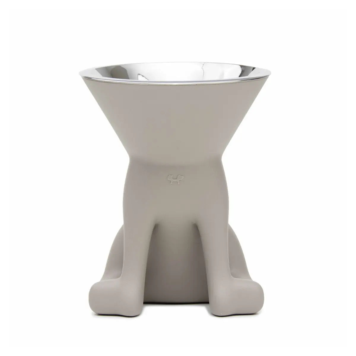 Ciotola rialzata tortora per cani Elizabeth per taglie medie e grandi a forma di cane con ciotola in acciaio 