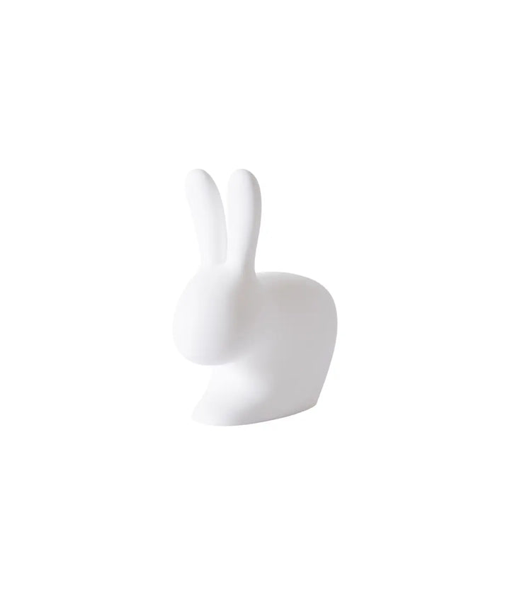 Fermaporta o fermalibro bianco a forma di coniglio. Immagine su sfondo bianco