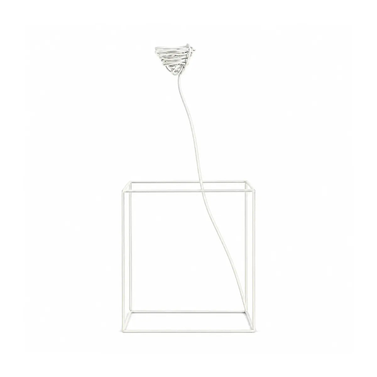 Fiore decorativo Ciuriddu quadrato aperto bianco M in metallo – Antonino Sciortino x Serax