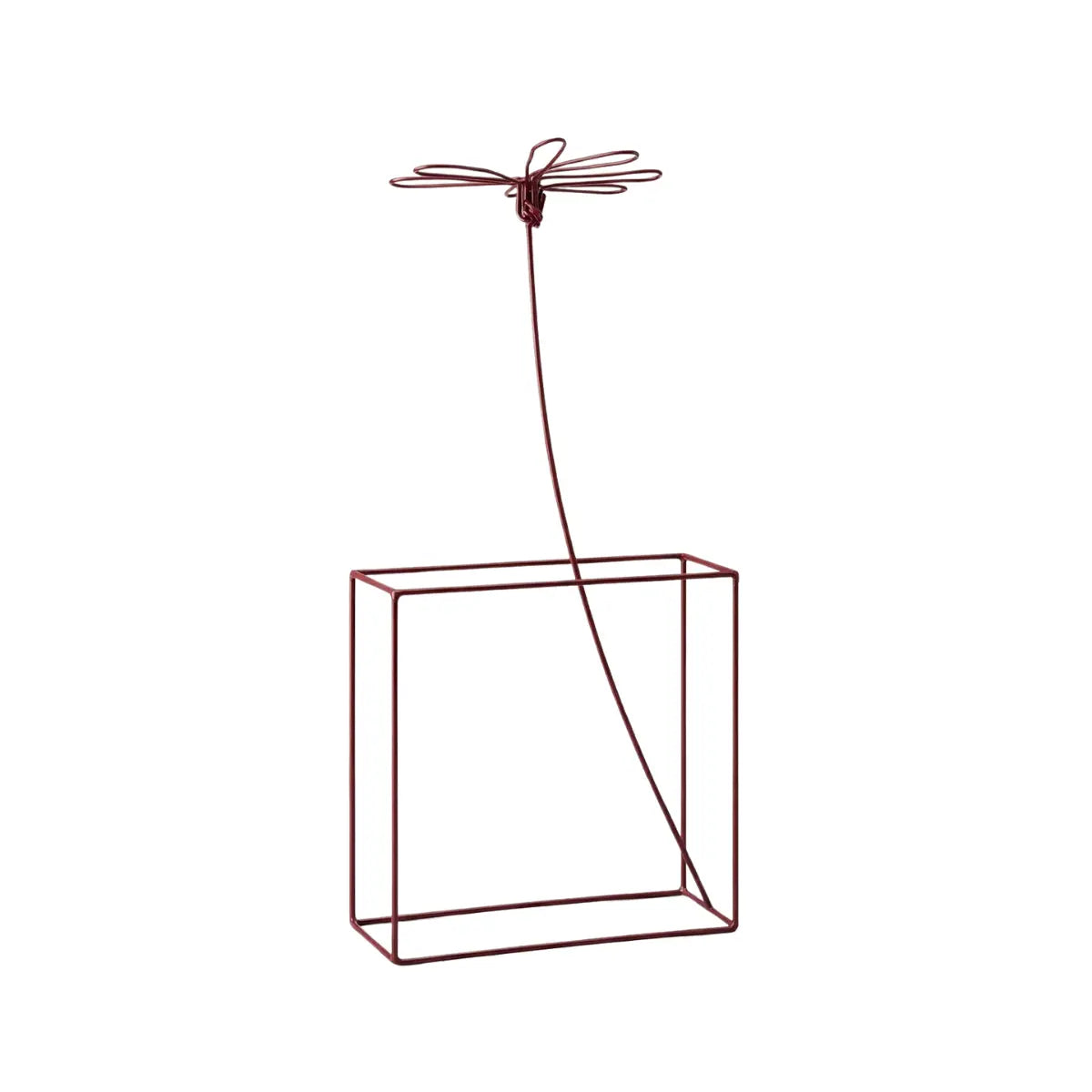 Fiore decorativo Ciuriddu quadrato aperto bordeaux M in metallo – Antonino Sciortino x Serax