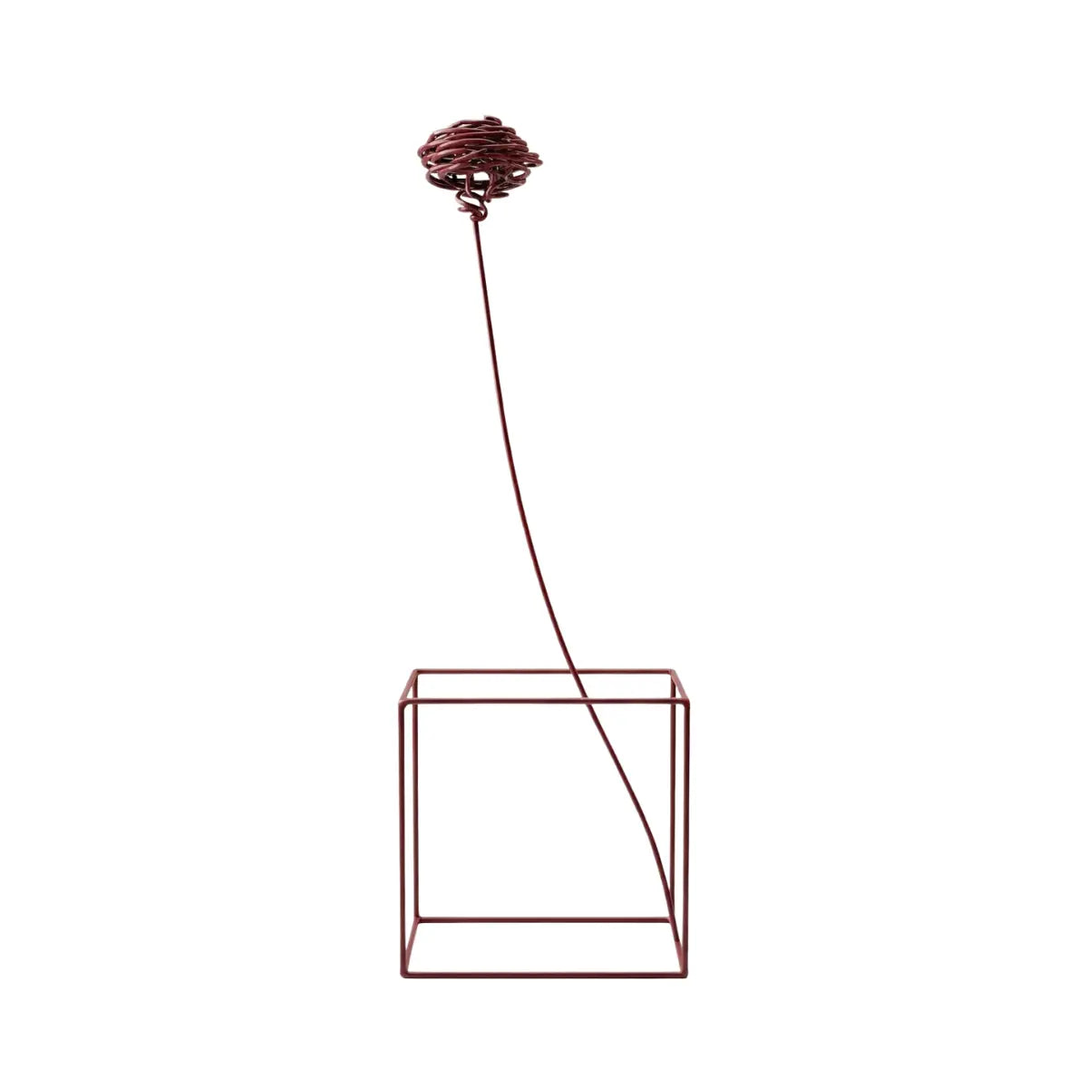 Fiore decorativo Ciuriddu quadrato chiuso bordeaux S in metallo – Antonino Sciortino x Serax