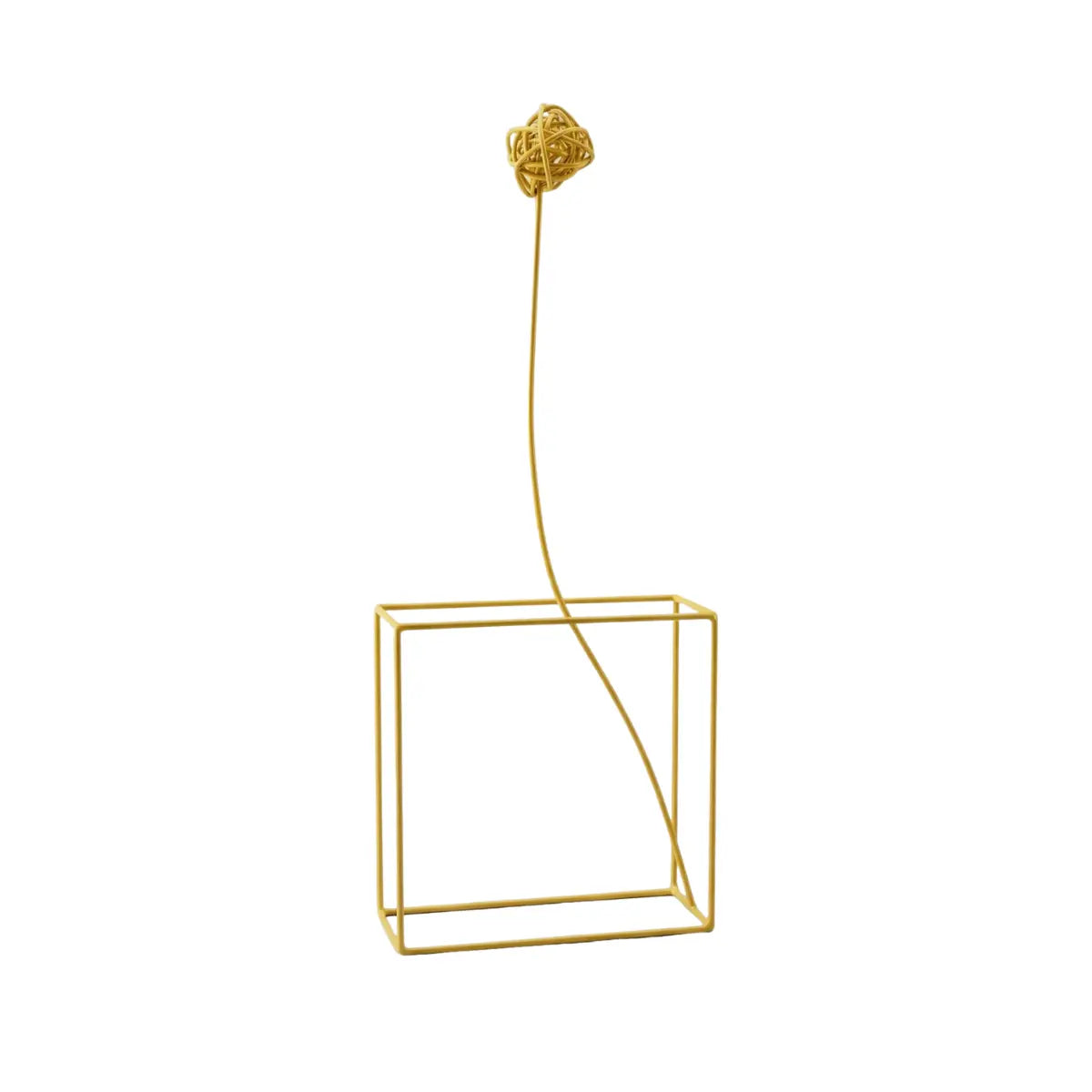 Fiore decorativo Ciuriddu quadrato chiuso giallo S in metallo – Antonino Sciortino x Serax