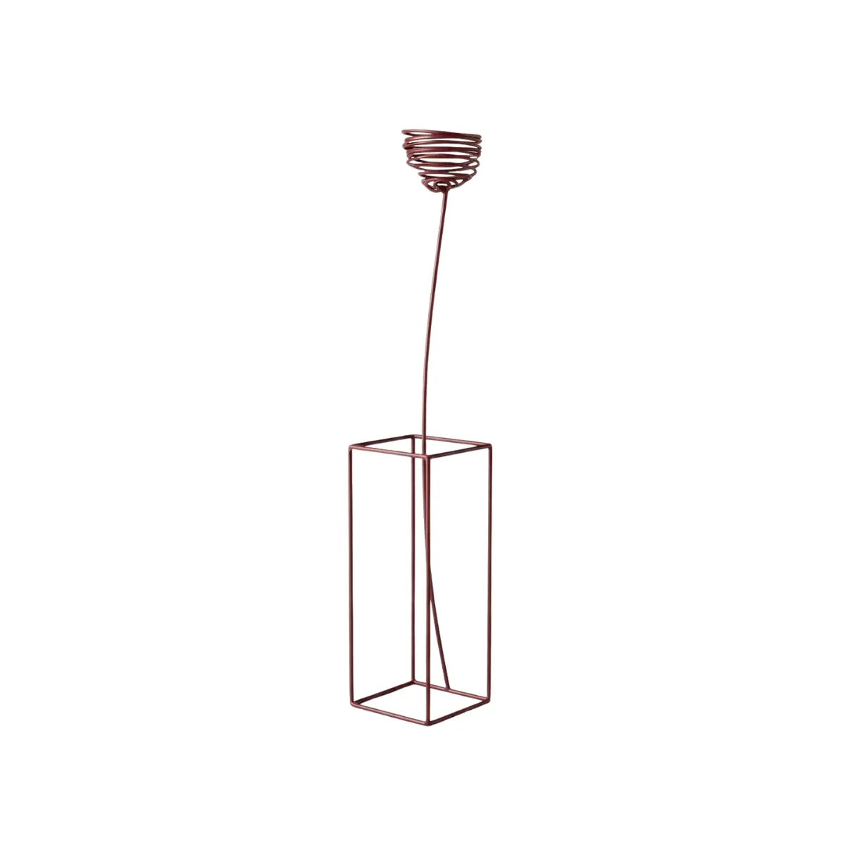 Fiore decorativo Ciuriddu rettangolare aperto bordeaux M in metallo – Antonino Sciortino x Serax