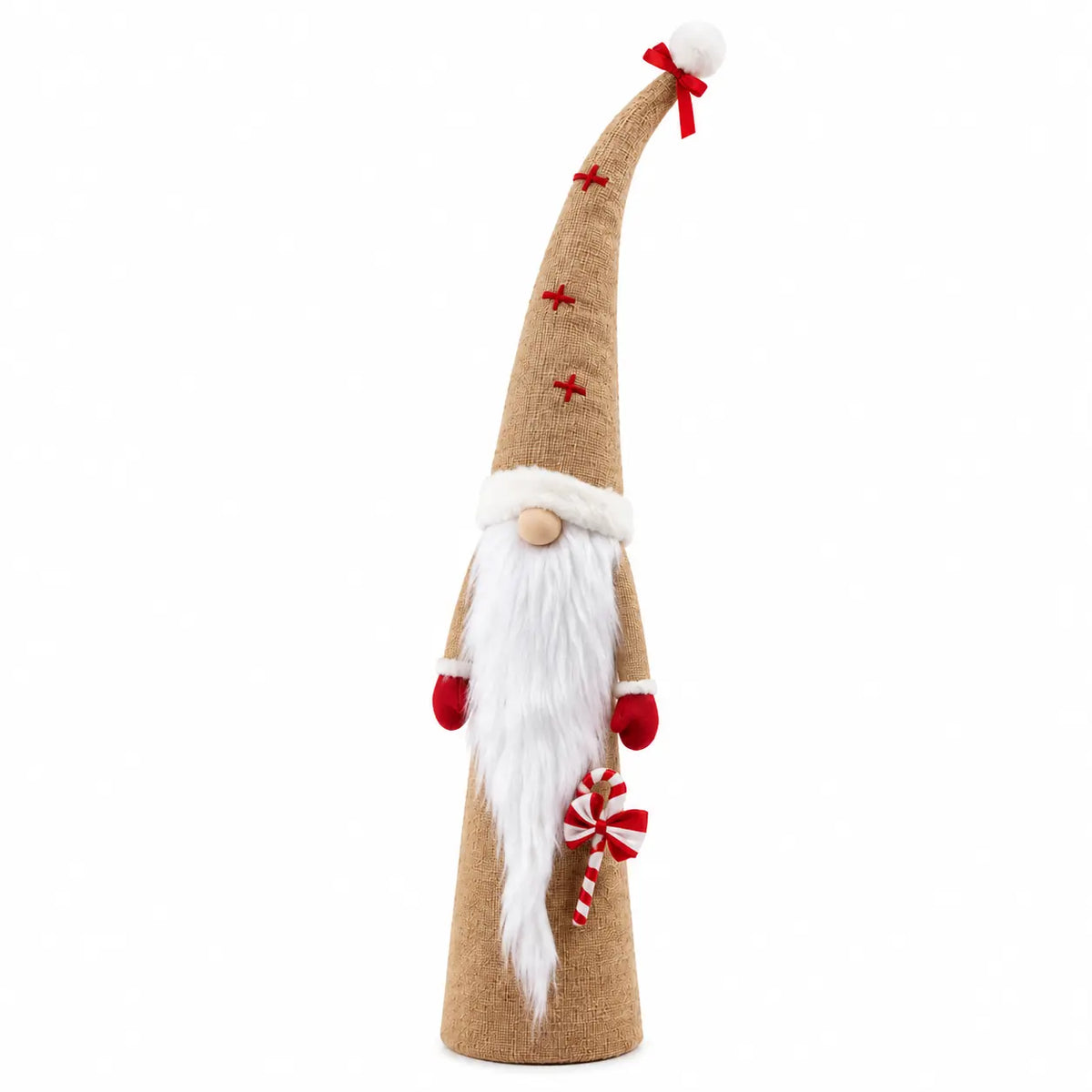 Gnomo natalizio a cono EDG marrone H 95 cm