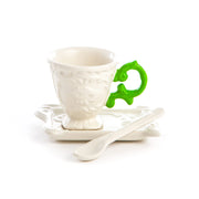 Set da caffè I-Wares di Seletti nella versione con il manico verde