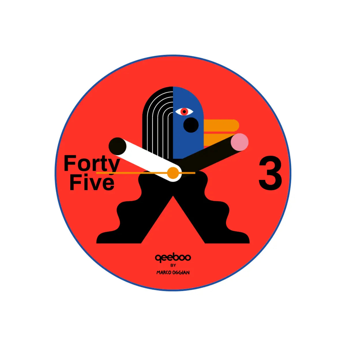 Orologio da muro con anatra design by Marco Oggian per Qeeboo