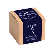 Confezione Kit autocoltivazione Con costellazione zodiacale dei pesci. Scatola in cartone. Sfondo bianco