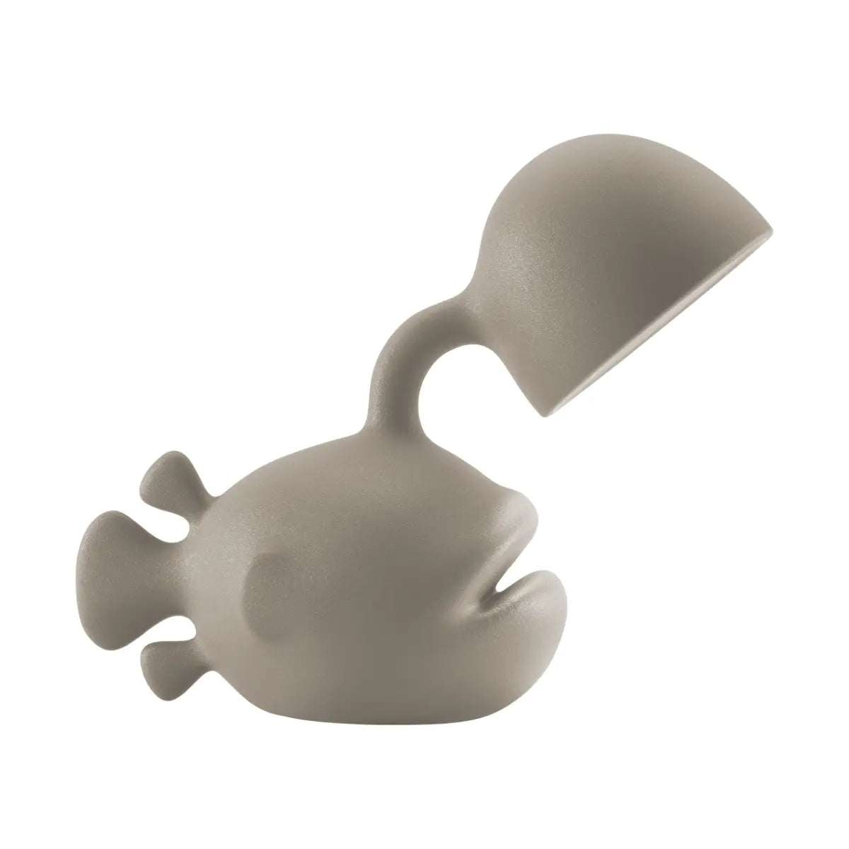 Lampada grigia a forma di pesce abissale con lanterna visione laterale